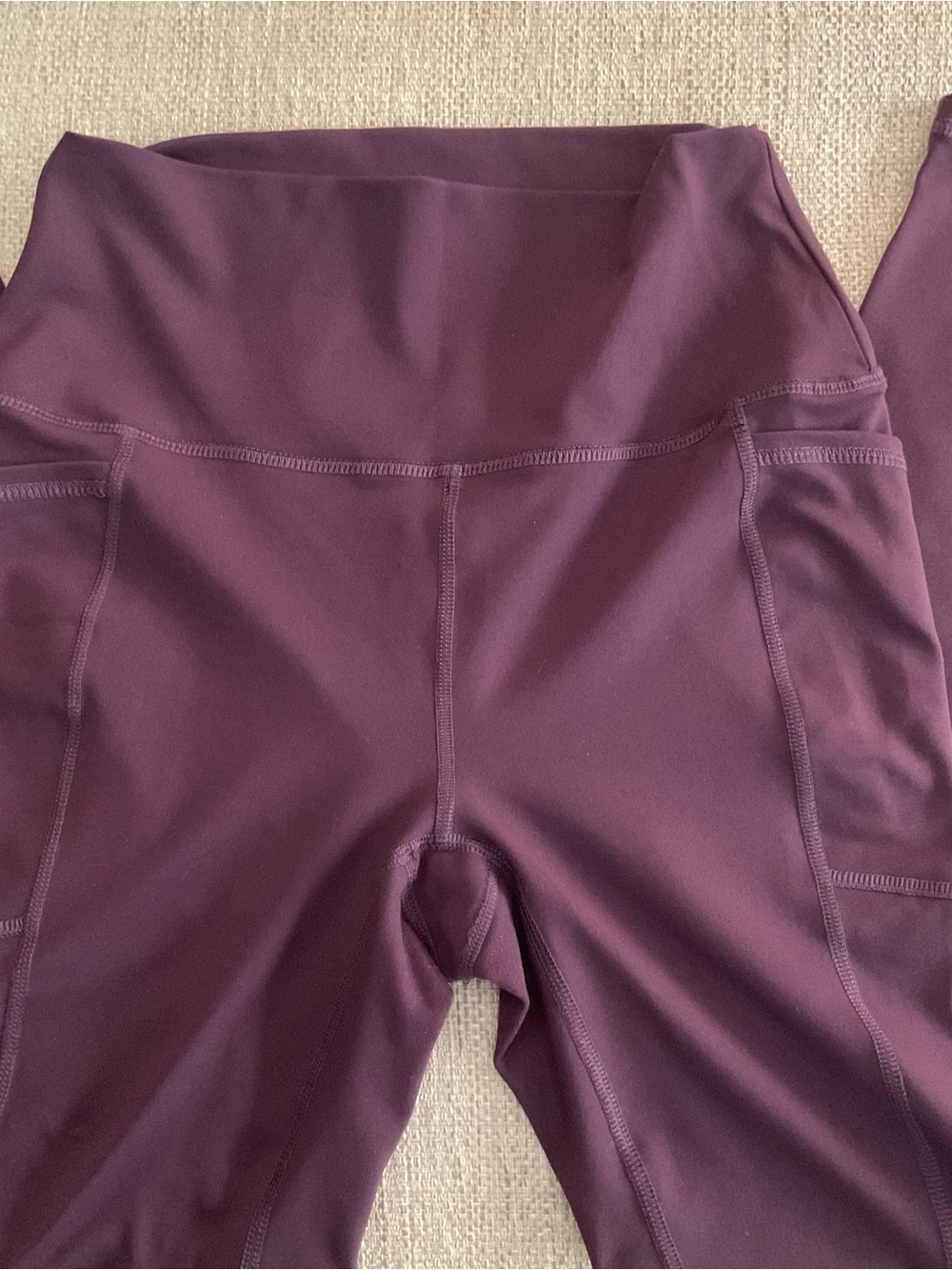 RBX Deep Burgundy active women’s full length high waist Legging with pockets. - Picture 7 of 9